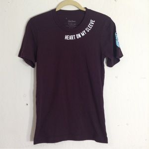 Only Human Heart on My Sleeve tee size small Oxblood